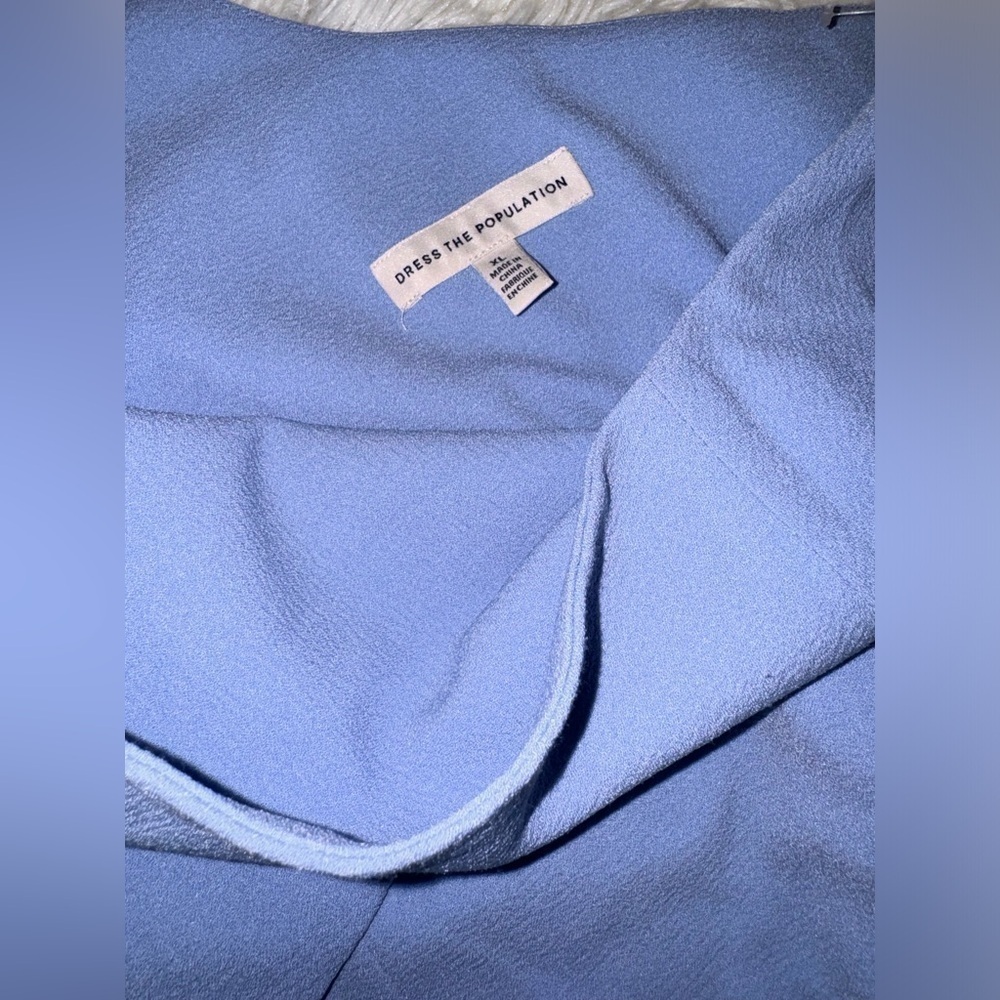 NWOT Dress The Population TIFFANY One Shoulder
MIDI Dress Sky blue sz L - Picture 5 of 7